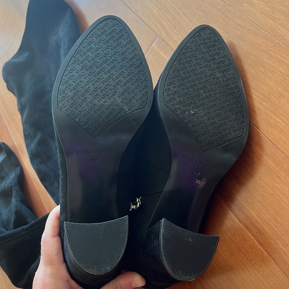 Marc Fisher Charlotte Over the Knee Boot Black Suede - Picture 4 of 6